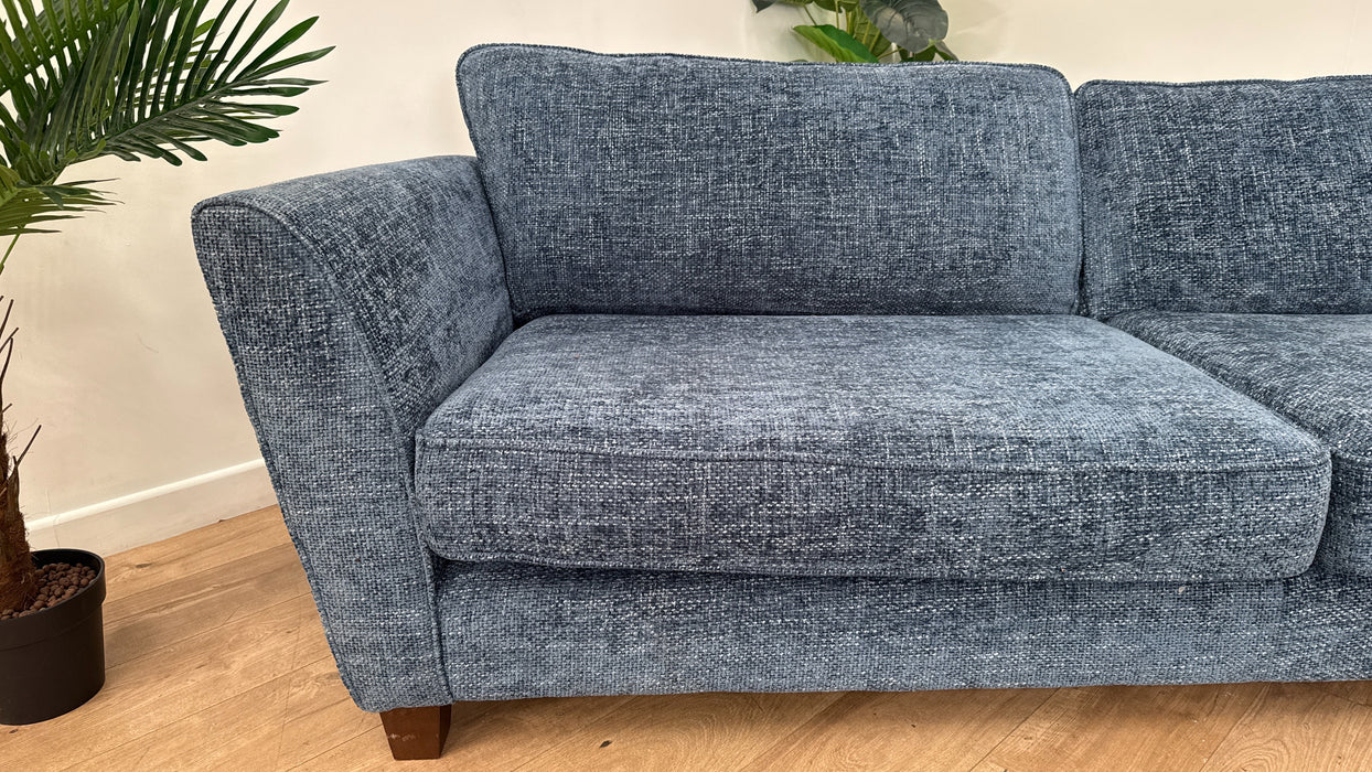 Sofology Canterbury Fabric 4 Seater in Weave Blue/Mink