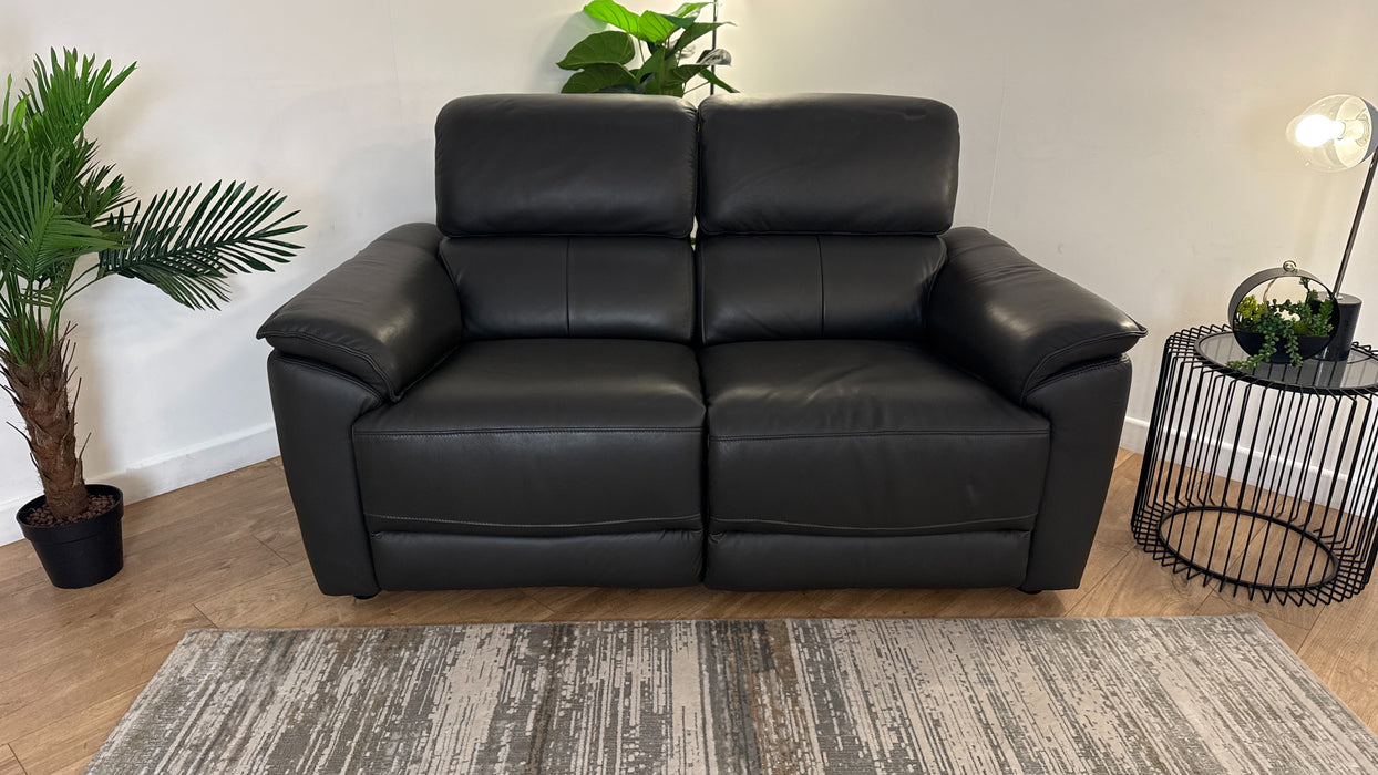 Sofology The Hugo 2 Seater Recliner in Trusty Embossed Leather Charcoal