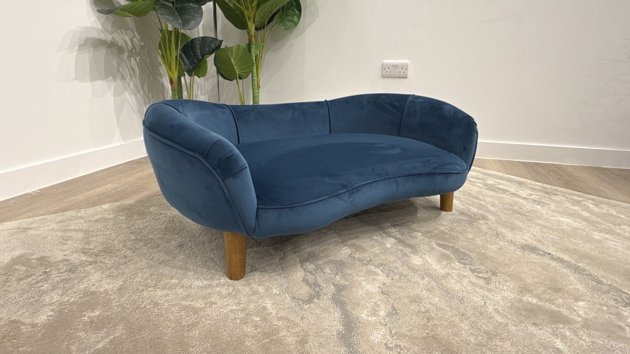 Sofology Perle Fabric Large Dog Sofa in Plush Teal