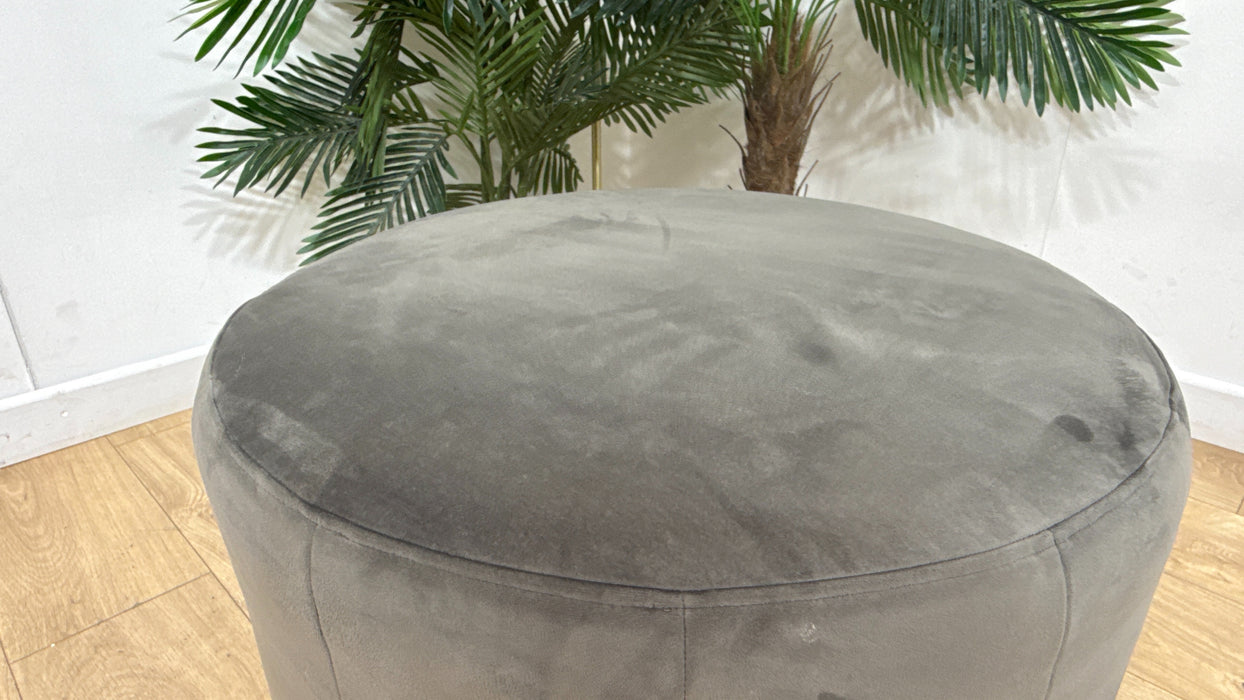 Sofology Fitzrovia Fabric Designer Footstool in Matt Velvet Slate Without Trim