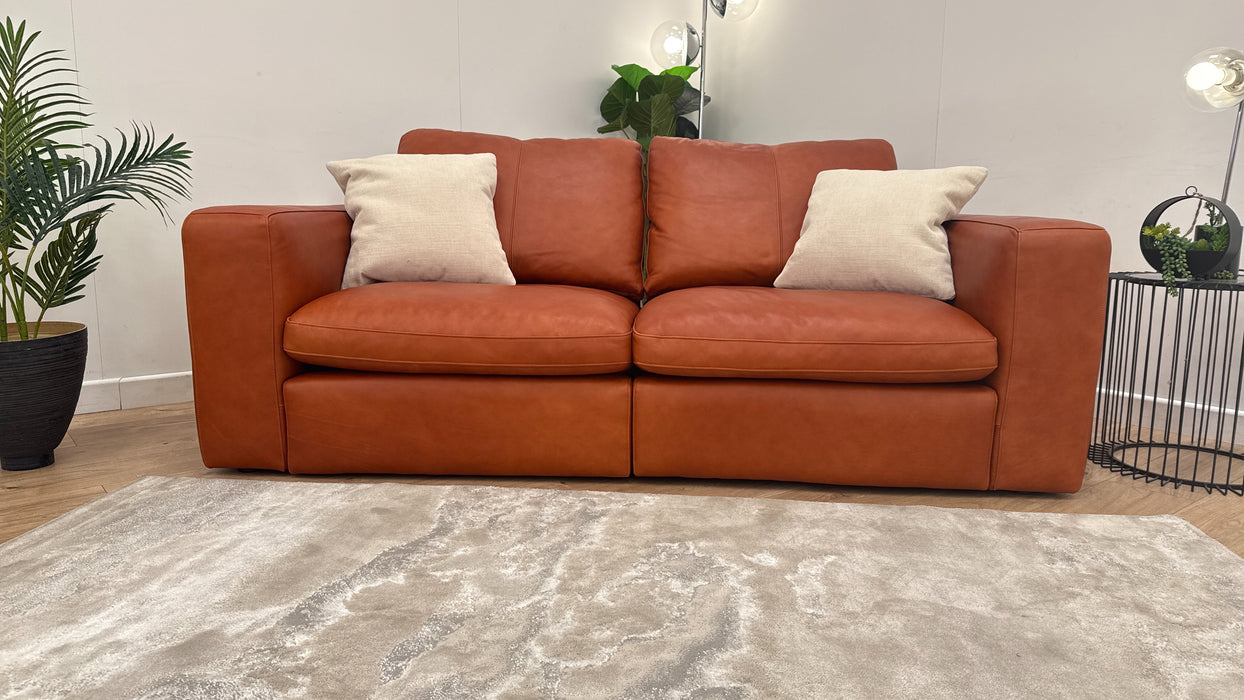 Sofology Retreat Leather 2 Seater in Amber Mix