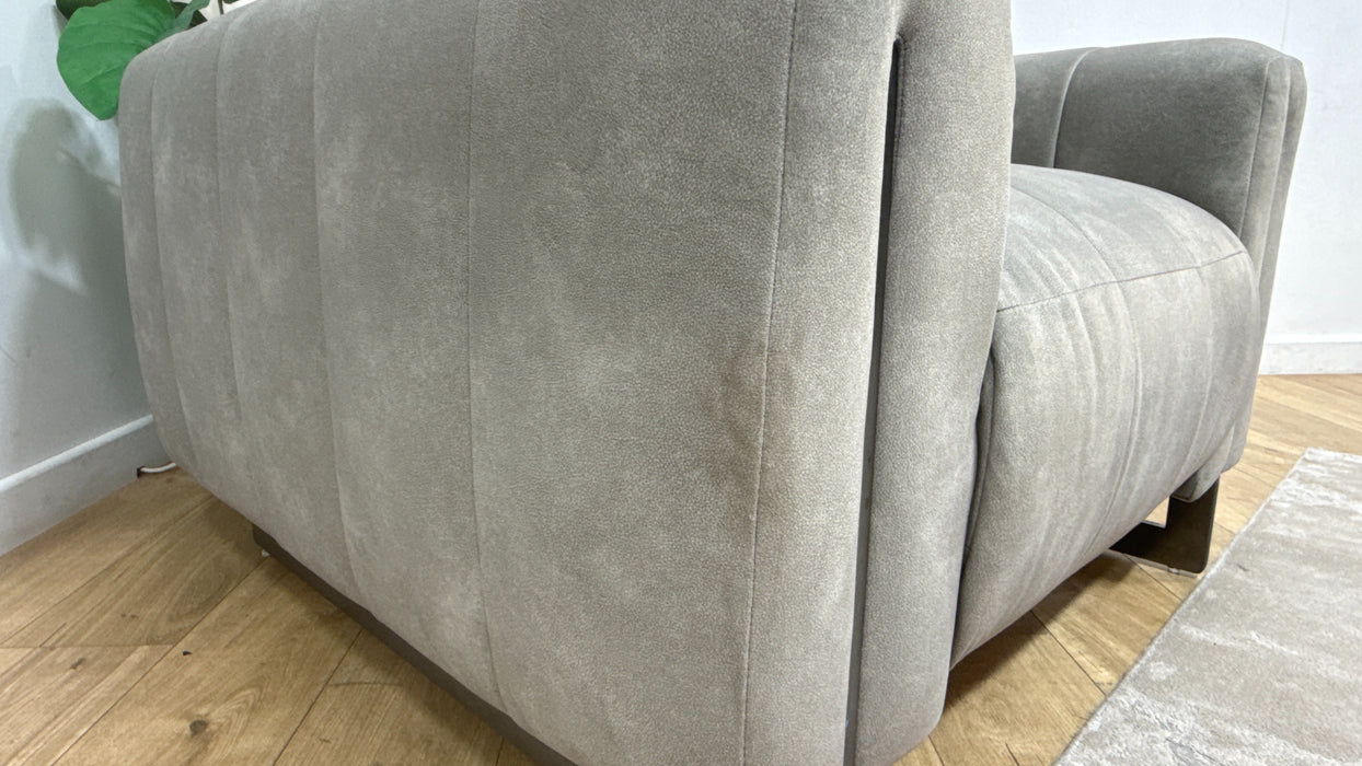Sofology Paramount Fabric Chair Power Recliner/Headrest in Lifestyle Flecked Stone
