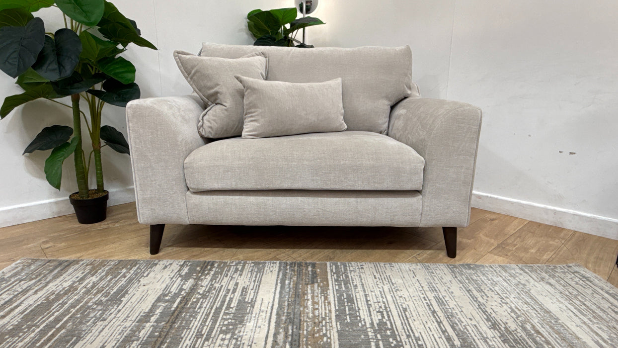 Sofology Mayfair Fabric Loveseat Foam Seat in Soft Chenille Linen