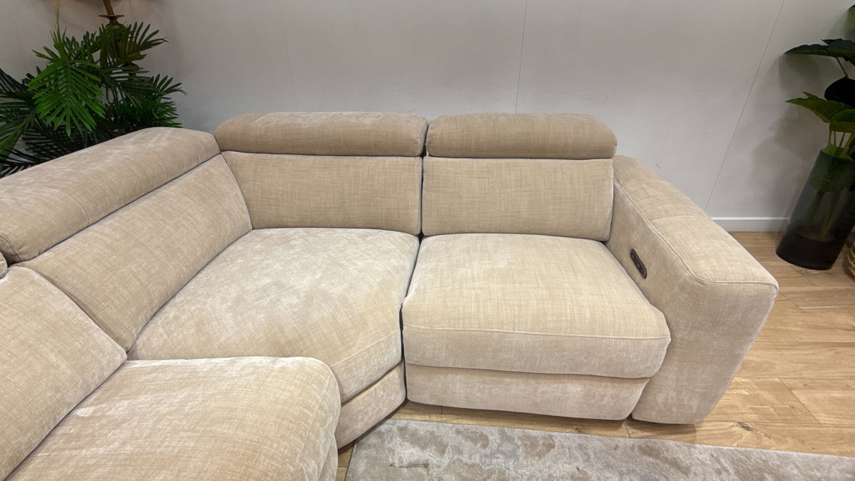 Sofology Colorado Fabric 3 Corner 1.5 Sofa Bed Power Recliner in Antique Chenille Wicker