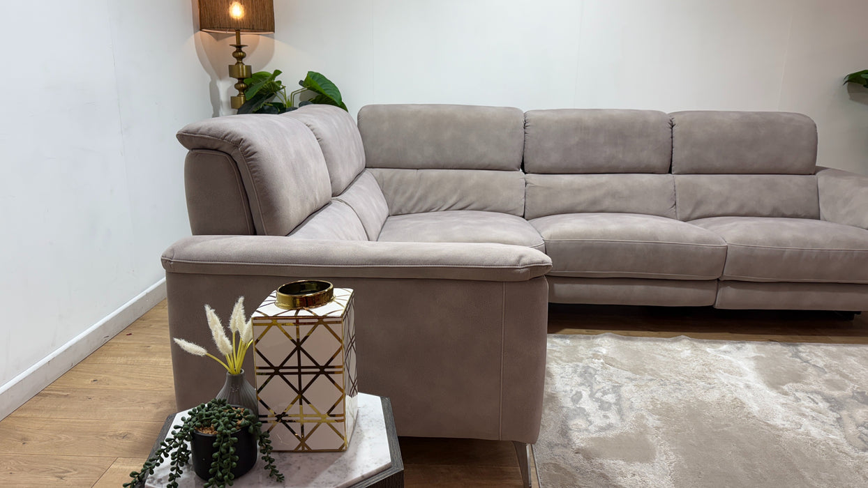 Sofology Illinois Fabric 1 Corner 2 Power Recliner/Headrest in Lifestyle Mottled Marble