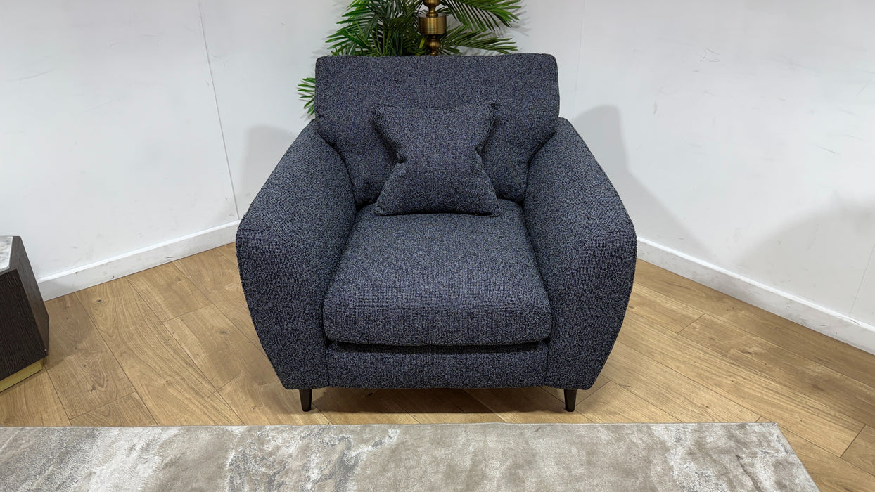 Sofology Hackney Fabric Chair Memory Foam Seat in Mini Boucle Anthracite