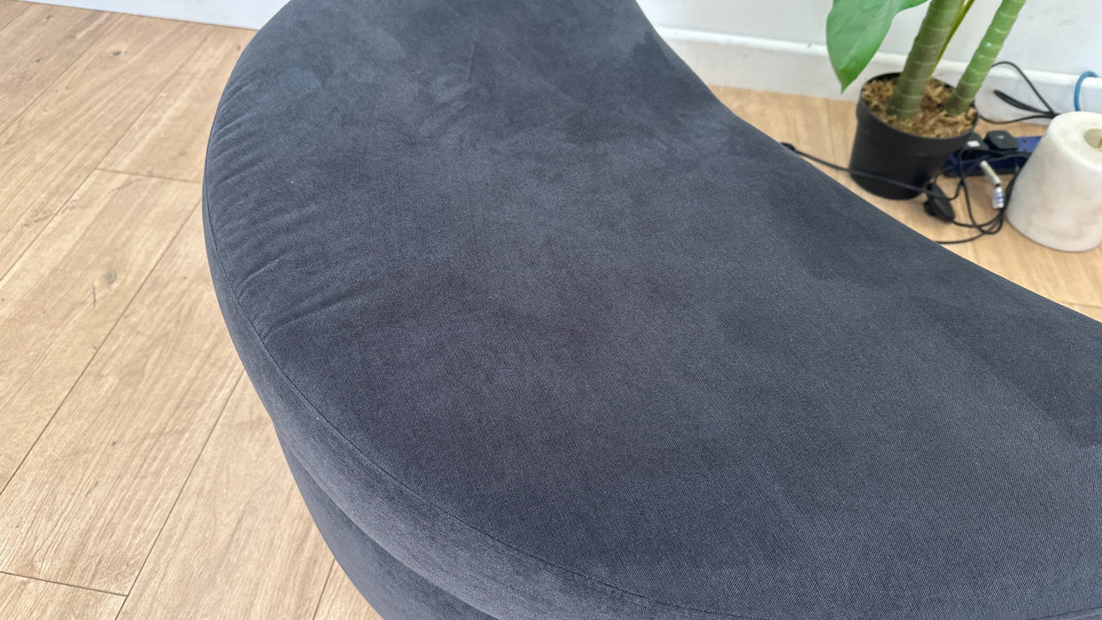 DFS The Freya Fabric Footstool in Dark Blue