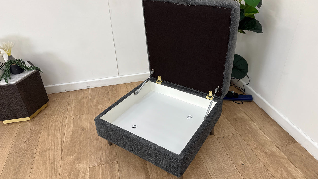 Sofology The Hackney Fabric Storage Footstool Memory Foam in Linen Look Chenille Natural