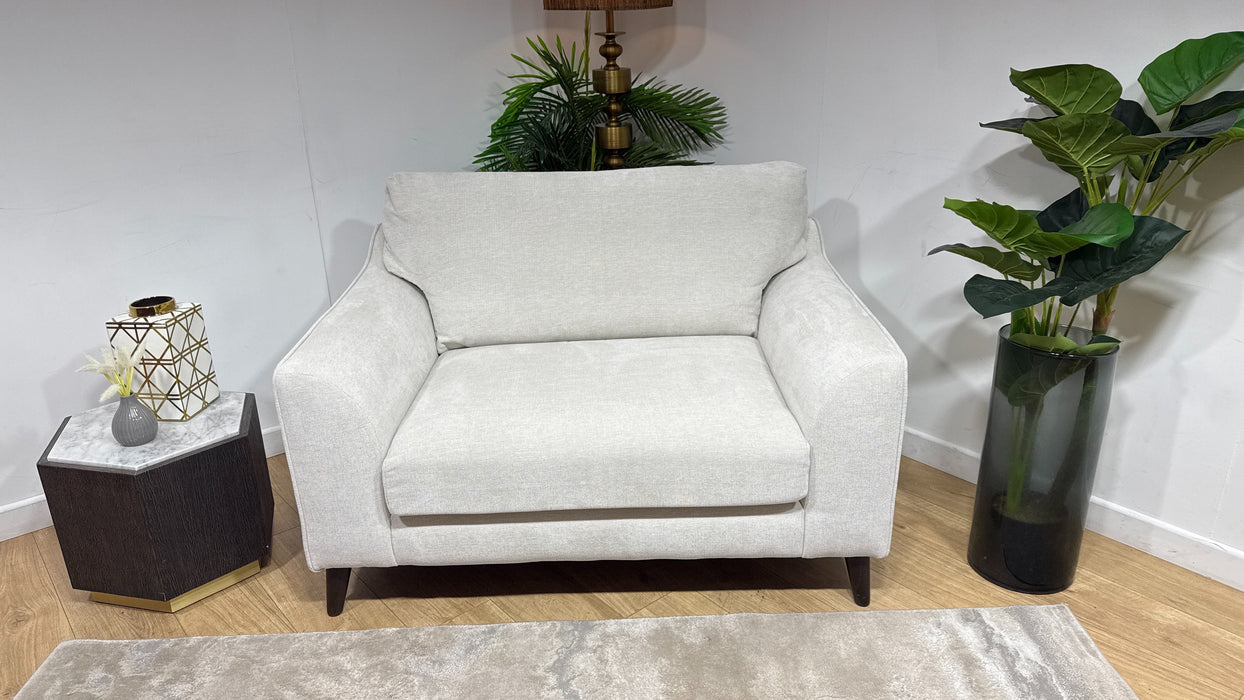 Sofology Mayfair Fabric Loveseat in Linen Look Chenille Mist/Pearl Mix