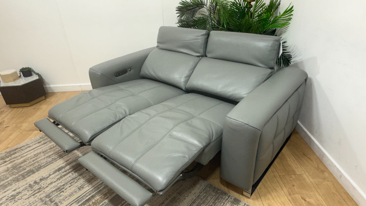 Sofology Marvella Leather 2 Seater in Trusty Sheen Granite Teal