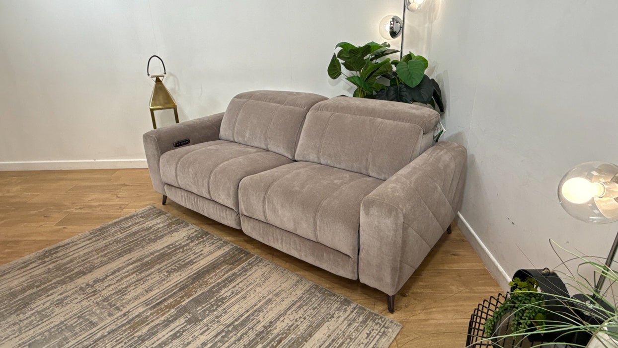 Sofology Fabric Allure 2.5 Power Recliner, Hdrst, Heated, Lumber in Chenille Nutmeg