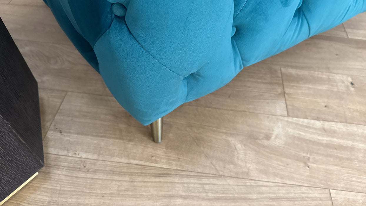 Sofology Alchemist Fabric Loveseat in Plush Peacock