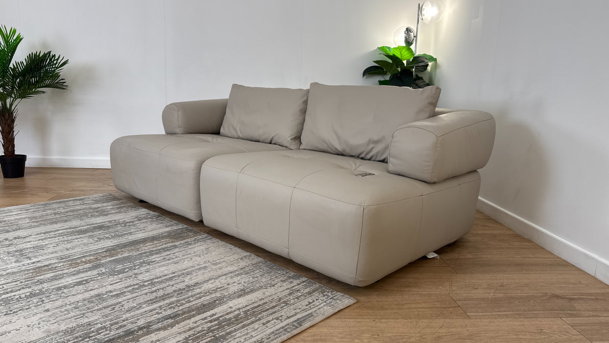 Sofology The Flex Leather 3 Seater Motion Back Large Full Back in Trusty Matt Stone