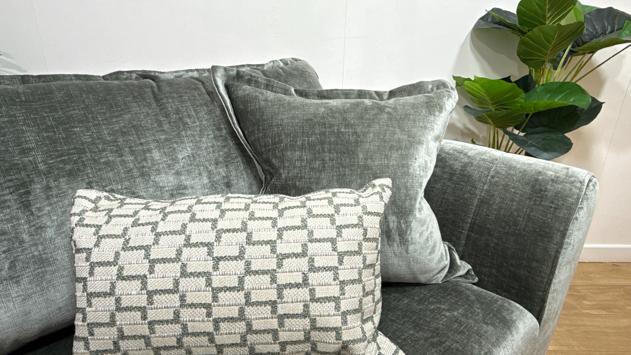 Sofology Luella Fabric Grande Sofa in Luxe Chenille Alpine Green Mix