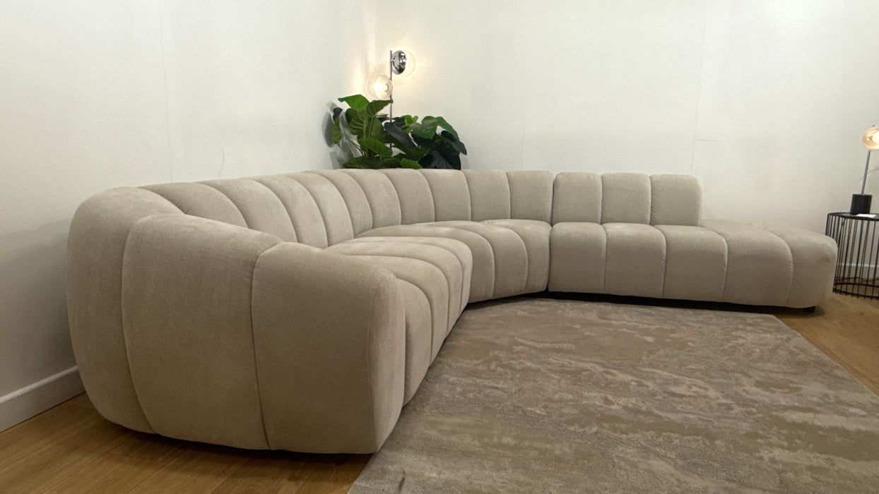 Sofology Waldorf Fabric 2 Corner 1.5 Chaise in Soft Chenille Linen Mix