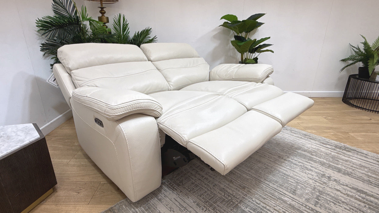 DFS The View Leather 2 Seater Power Recliner in Ivory