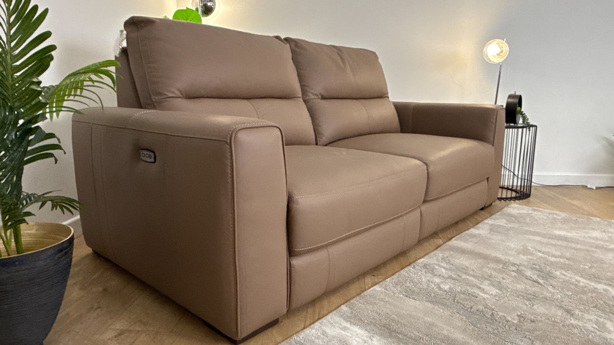Sofology 2.5 Seater Recliner sofa in Trusty Matt Leather Mushroom