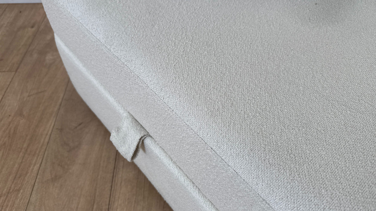 DFS The Lexia Fabric Footstool in Calix Boucle Ivory