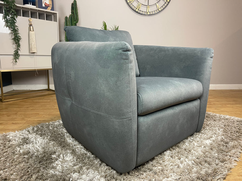 Marvella Lifestyle Flecked Mineral Green Fabric Swivel Chair (WA2)