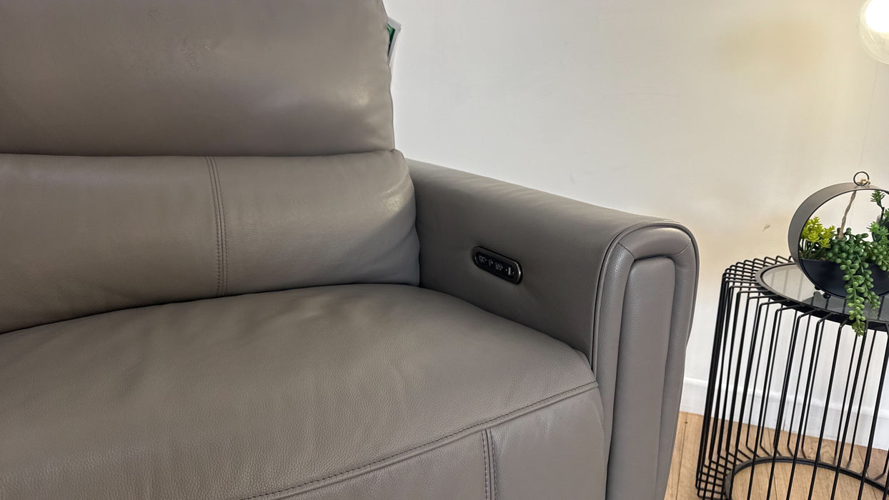 Sofology The Ravello Leather 2.5 Seater Power Recliner/Headrest in Trusty Embossed Elephant