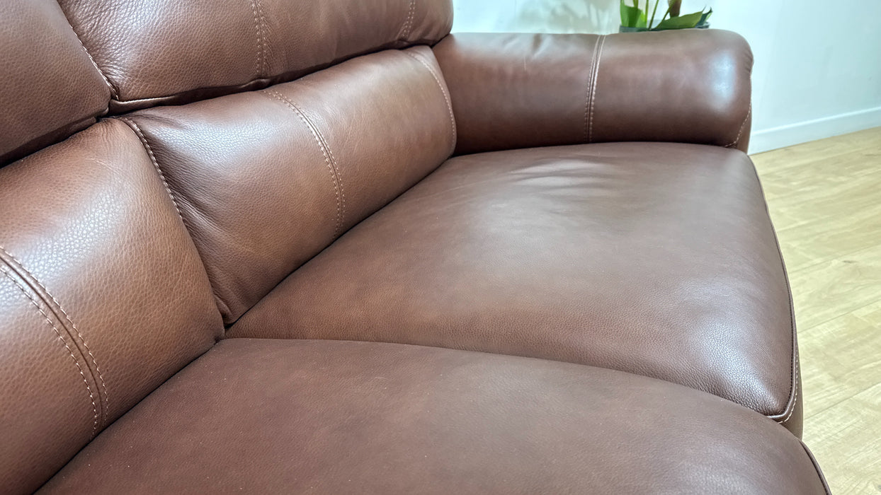 Sofology Santina Leather 2 Seater in Relaxed Soft Brown