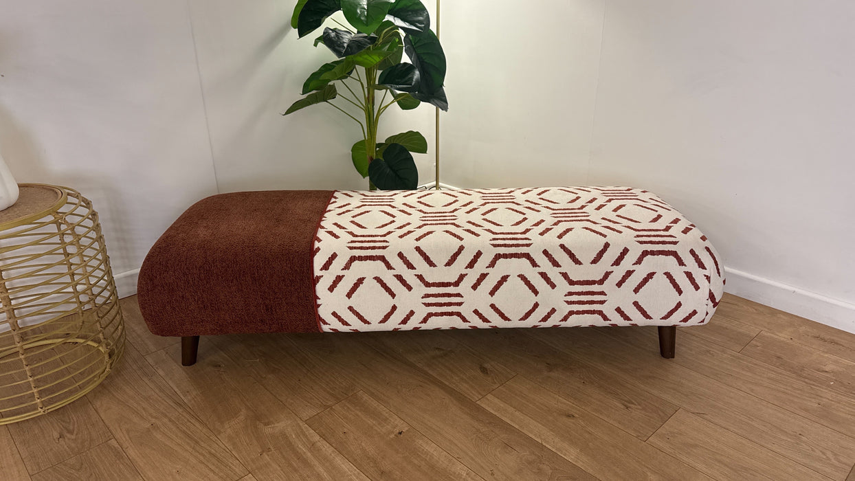 DFS The Ada Fabric Footstool in Autumn/Henna Combination