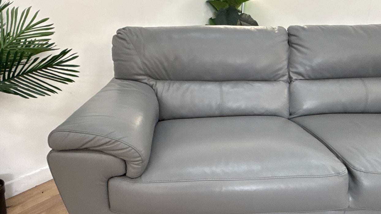 DFS Danbury Leather 3 Seater in Fossil Grey