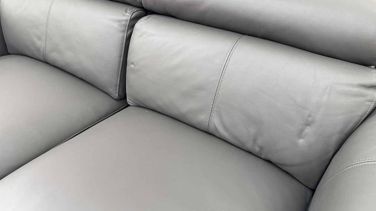 Sofology Metropolitan Leather 2 Seater Power Recliner in Trusty Matt Charcoal