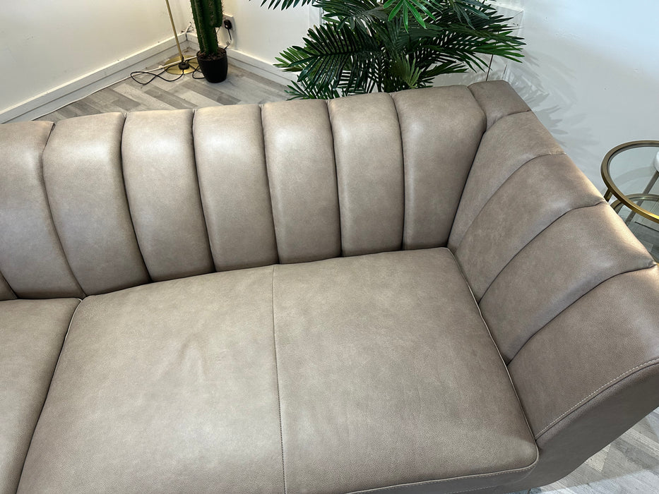 Downtown 4 Seater Split - Leather Relaxed Natural Grain Leather Taupe Mix