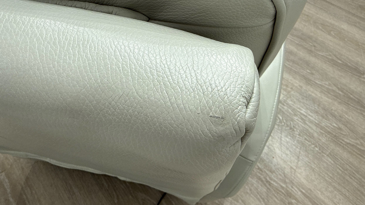DFS Sophia Leather Chair Power Recliner in Pearl