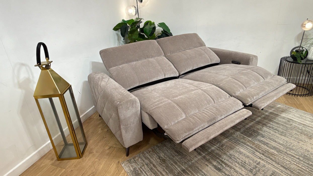 Sofology Fabric Allure 2.5 Power Recliner, Hdrst, Heated, Lumber in Chenille Nutmeg