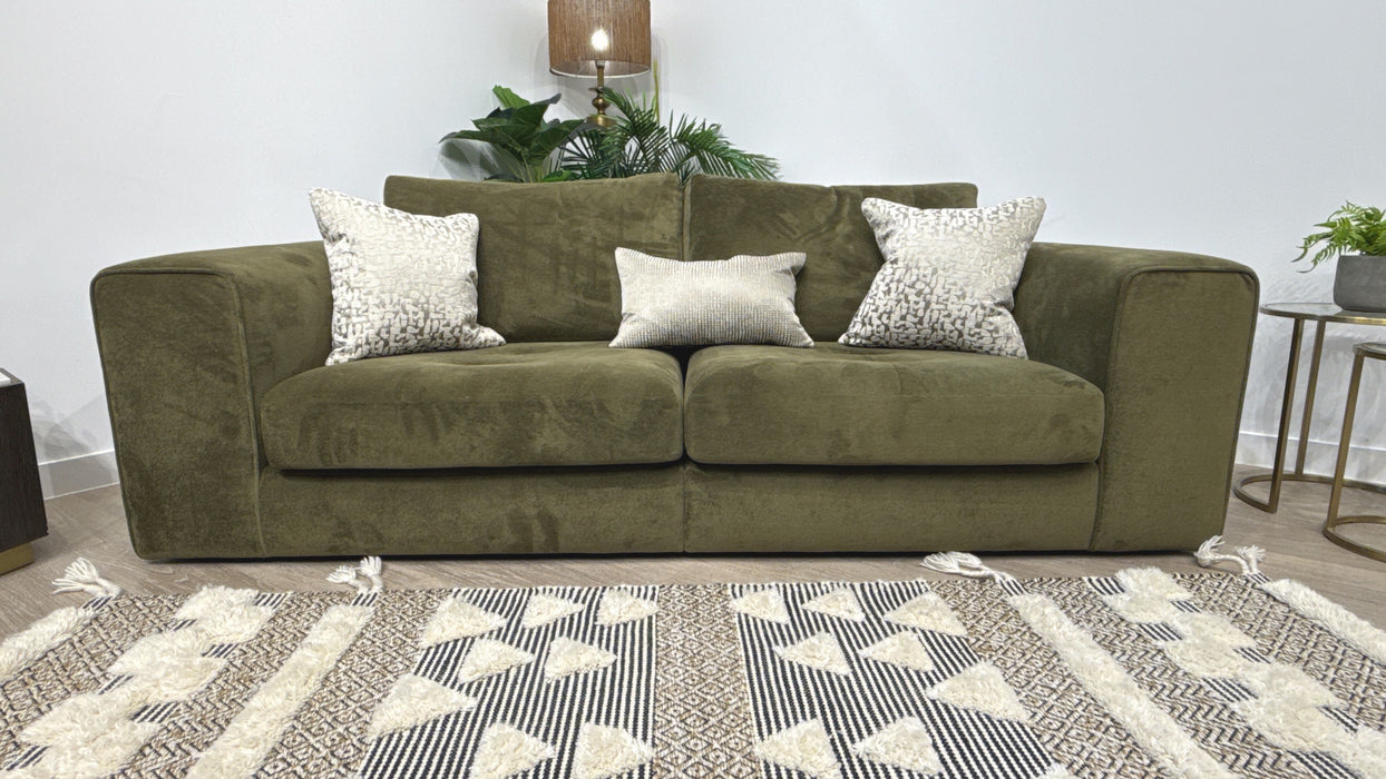 Sofology Ascot Fabric 4 Seater Split Single Seats in Soft Sherpa Olive Mix