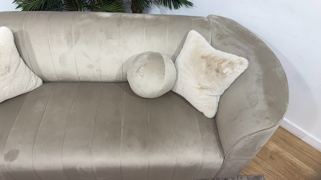 Sofology Fitzrovia Fabric 3 Seater in Matt Velvet Stone