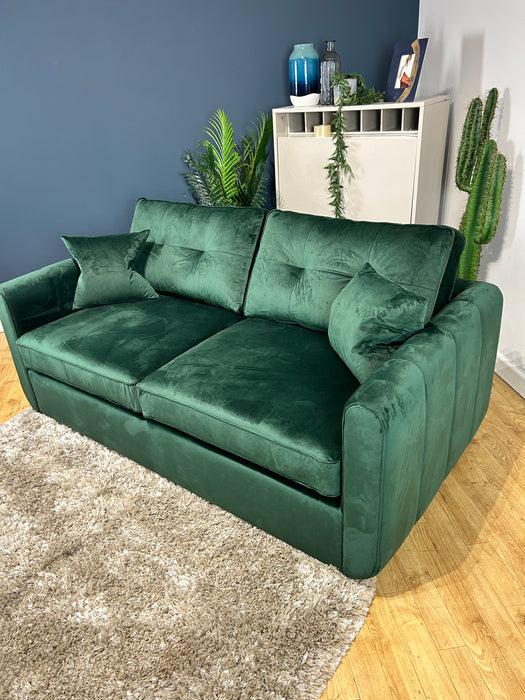 Islington 3 Seat Fabric Hypnos Sofabed Sleek Green Velvet (WA2