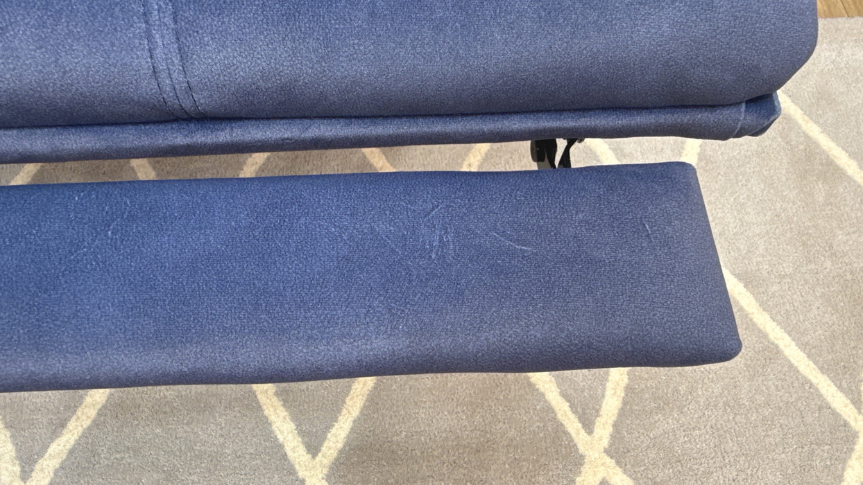 Sofology Marvella Fabric 3 Corner 3 Console Chaise Power Recliner/Headrest Heated Seats in Lifestyle Flecked Navy