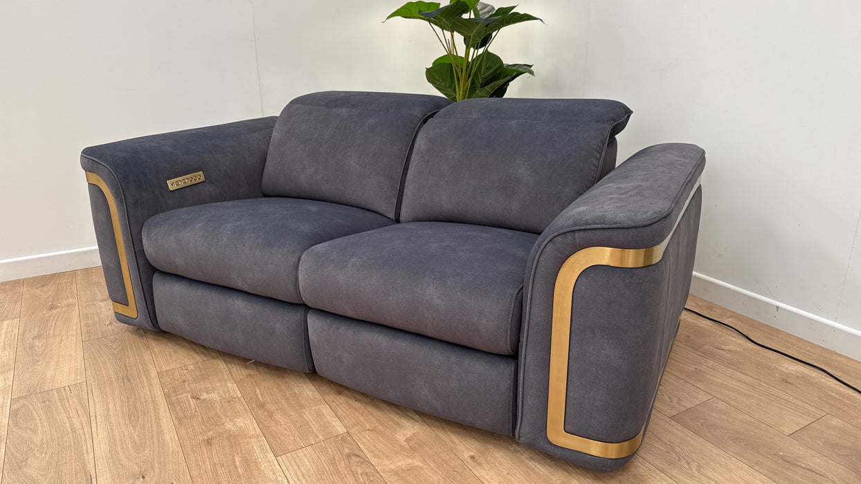 Sofology Plaza Fabric 2 Seater Power Recliner/Headrest in Lifestyle Flecked Charcoal