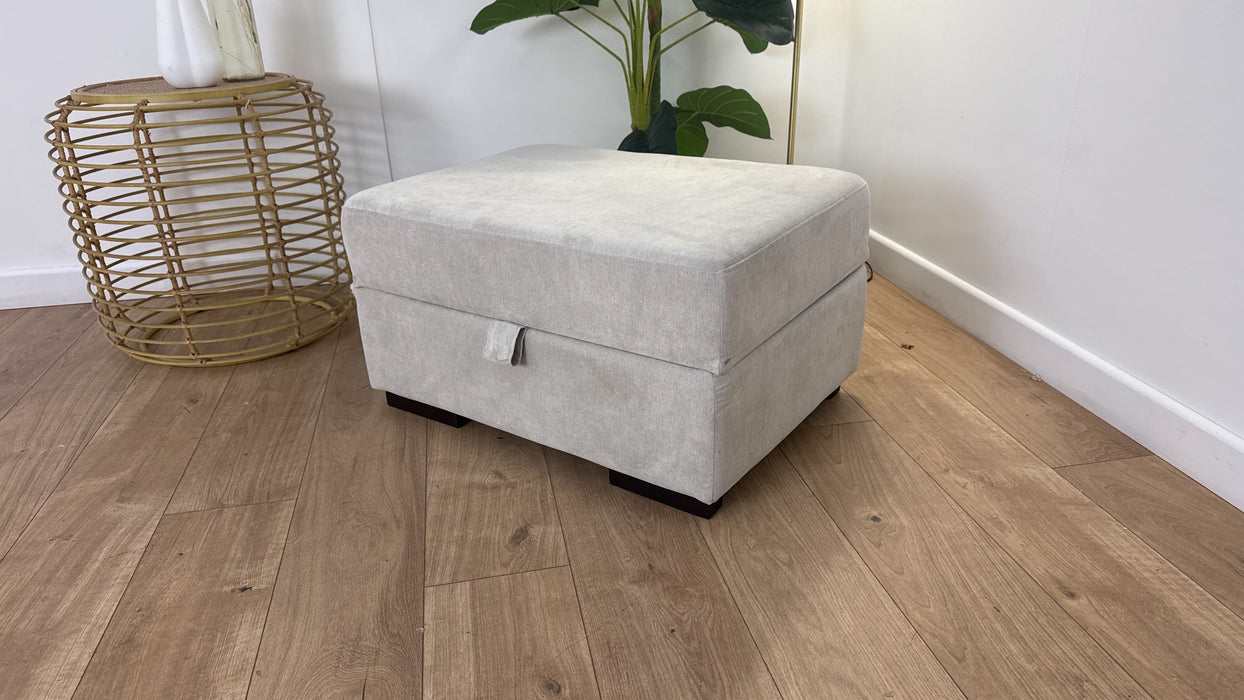 DFS The Freya Fabric Footstool in Silver