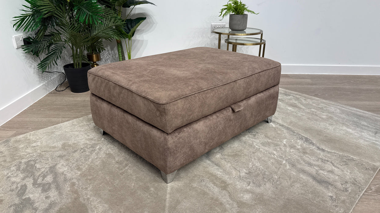 DFS Dolcie Large Storage Footstool in Chocolate Combination