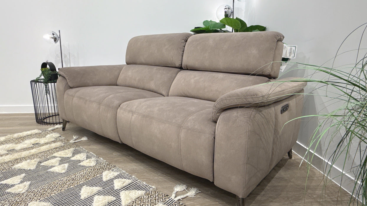 Sofology Bailey Fabric 2.5 Seater Power Recliner/Headrest in Lifestyle Flecked Nutmeg