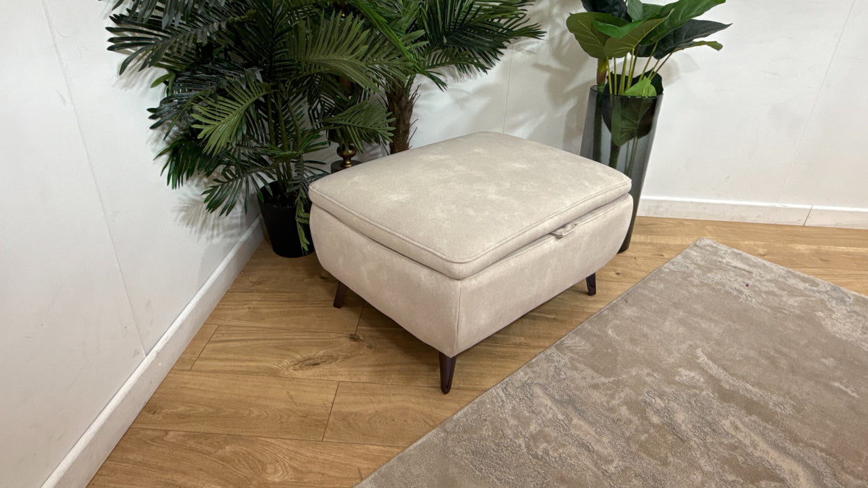 Sofology Allure Fabric Designer Storage Footstool in Lifestyle Flecked Ivory