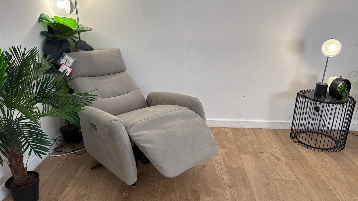 Sofology Monroe Fabric Chair Power Recliner in Lifestyle Textured Grey