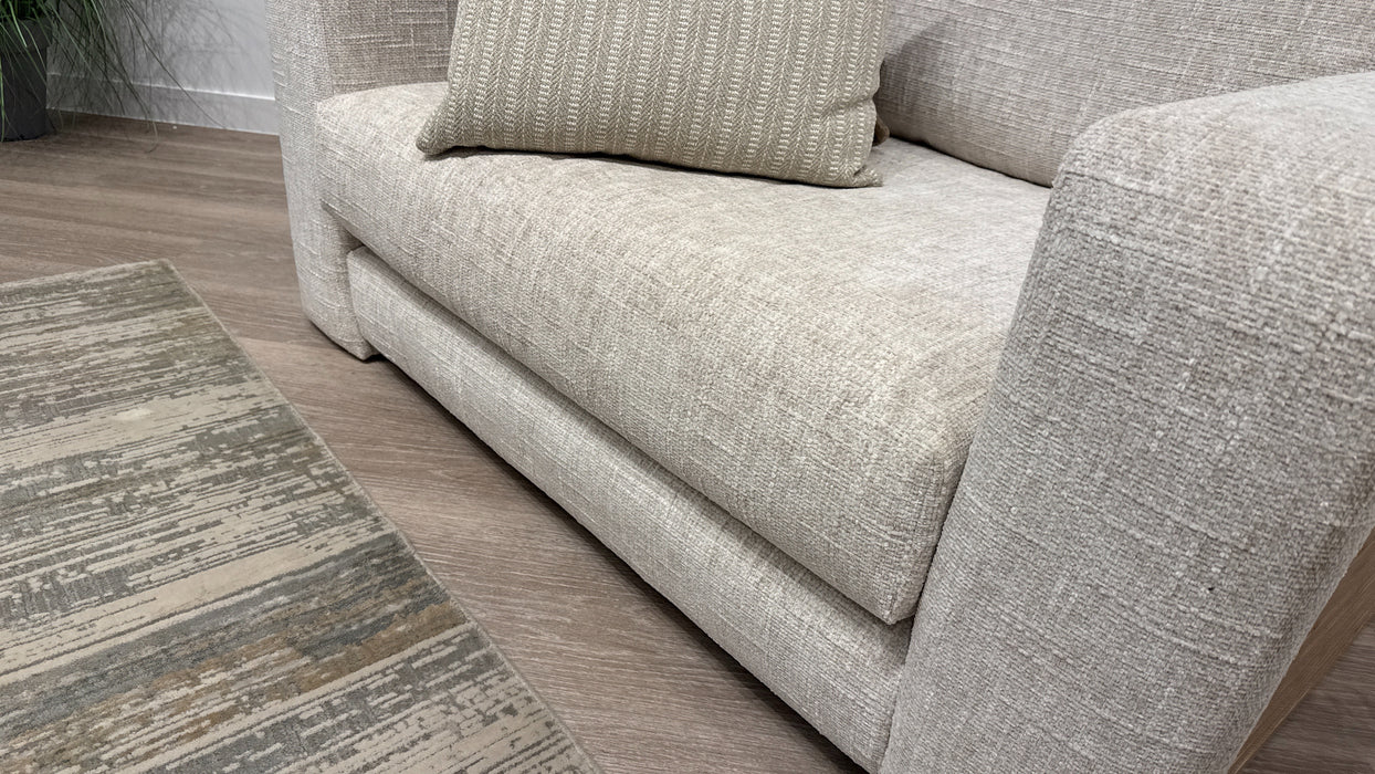 Sofology Cove  Fabric Loveseat Light Wood Panel in Artisan Chenille Ecru Mix