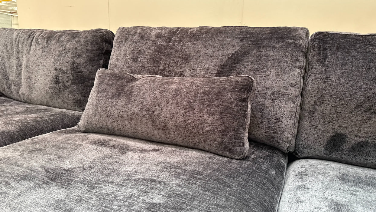 Sofology Bellagio Fabric 1 Corner 3 Reversible Feather Flex Interior in Chunky Luxe Chenille Ink Mix