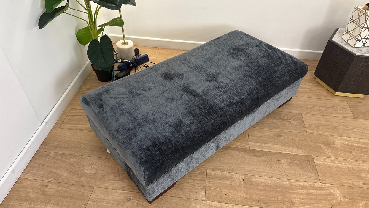 Sofology The Valentina Fabric Footstool in Chenille Charcoal