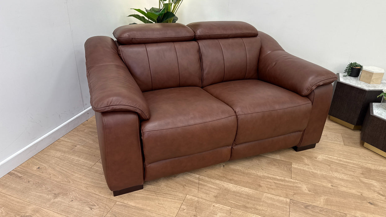 Sofology Carrera Leather 2 Seater in Trusty Embossed Chestnut