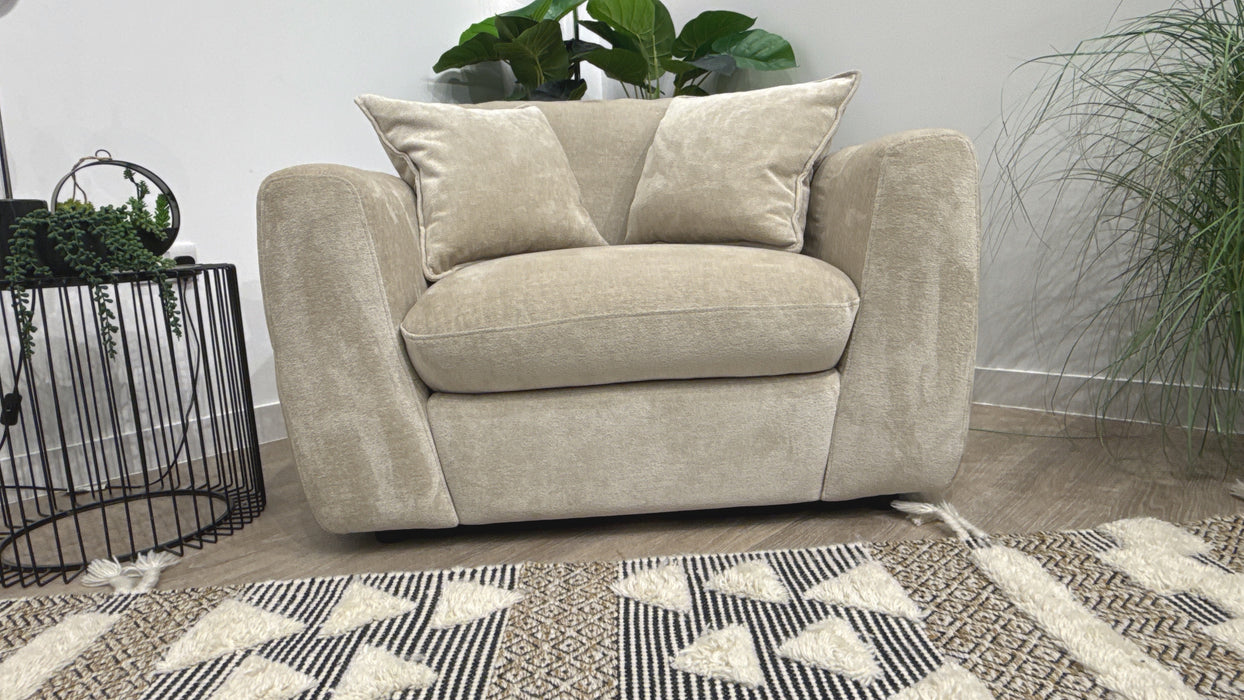 Sofology Hudson Fabric Chair in Luxury Sherpa Pebble