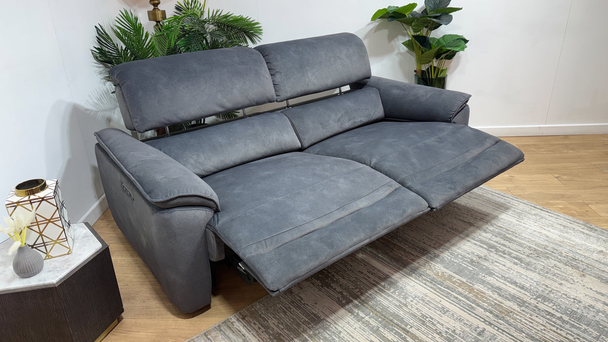 Sofology Hugo Fabric 2.5 Seater Power Recliner/Headrest in Lifestyle Flecked Charcoal