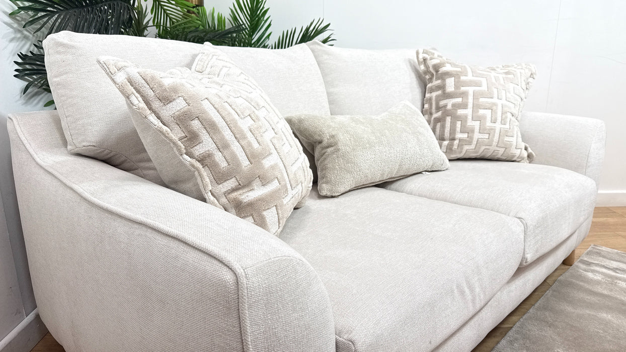 Sofology Mayfair Fabric 2 Seater in Linen Look Chenille Mist/Pearl Mix