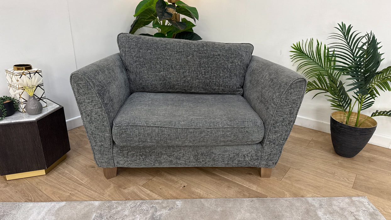 Sofology Canterbury Fabric Snuggler Chair in Weave Charcoal