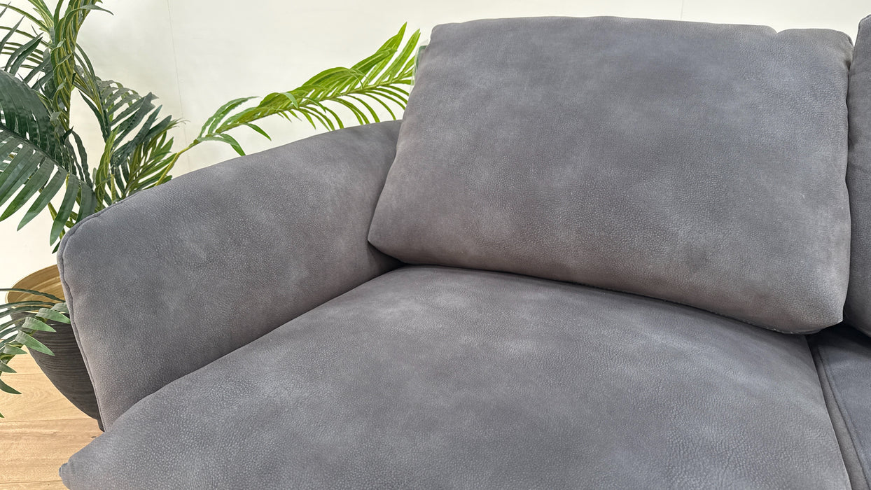 Sofology The Adler 3 Seater Asymmetric Fabric Sofa in Lifestyle Mottled Charcoal